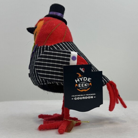 Hyde & Eek! Gourdon Featherly Friends Halloween Bird Decoration Top Hat NEW - Picture 2 of 12